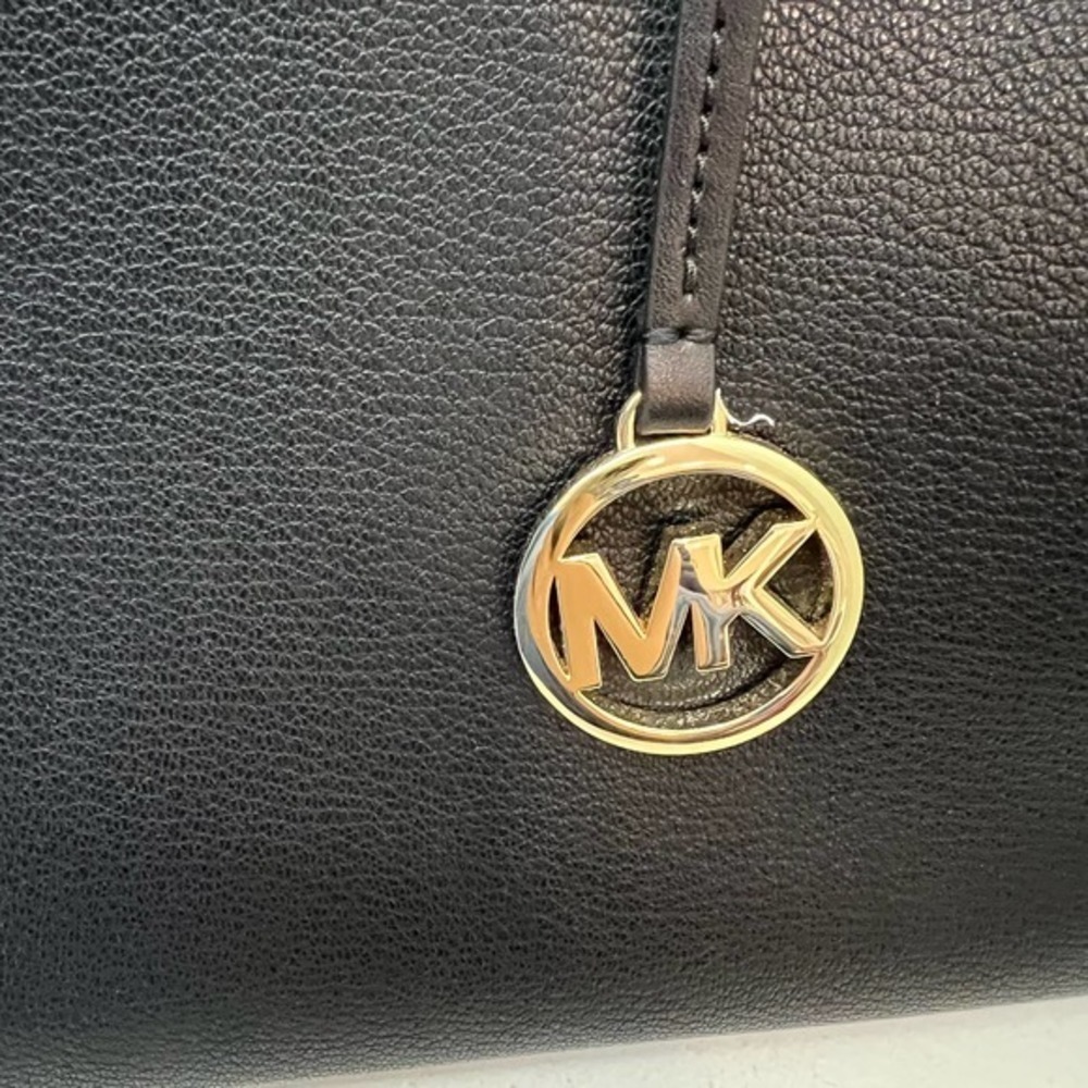 MICHAEL MICHAEL KORS Avril Extra-Large Leather Top-Zip Tote Bag black gold - Picture 8 of 12